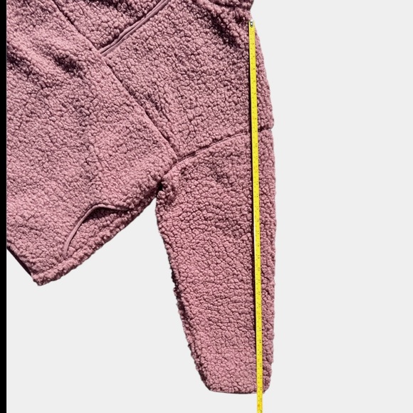 BDG Urban Outfitters Yosemite Pink Fleece Quarter Zip Pullover Small Faux Fur - Picture 11 of 12